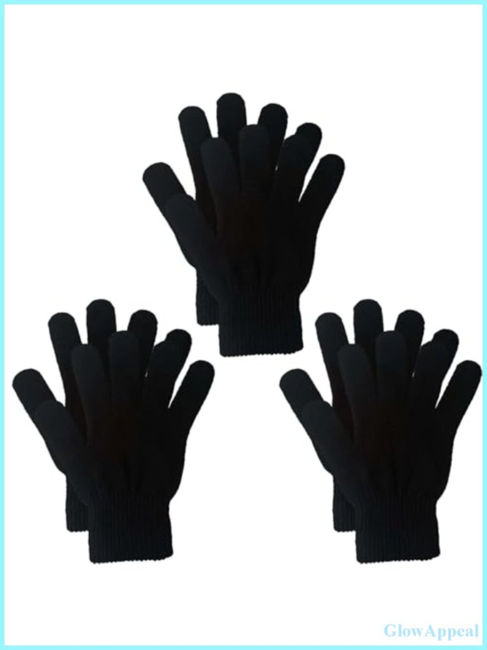 3 Pairs Magic Knit Gloves Unisex Winter Warm Stretchy Running